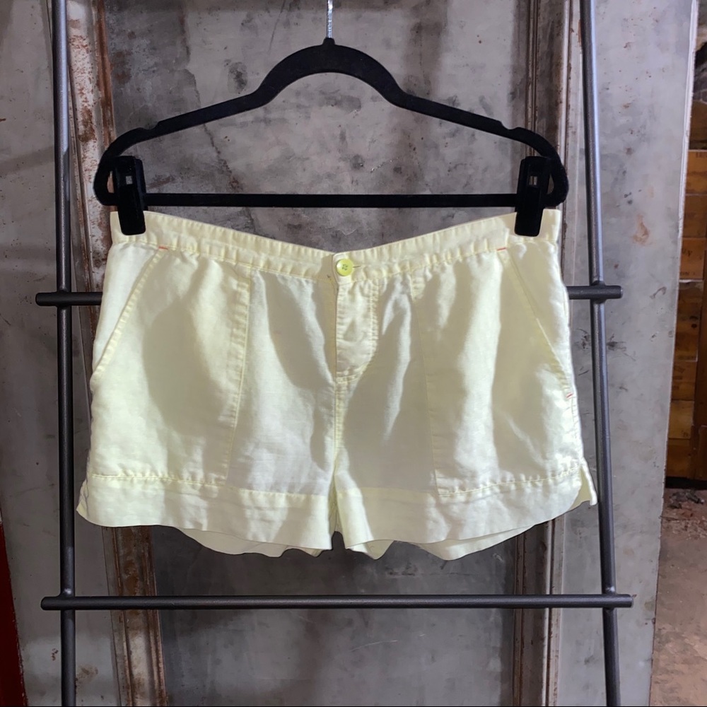 C&C California Butter Yellow Linen Shorts